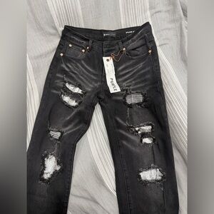 Purple Brand Black Distressed Jeans